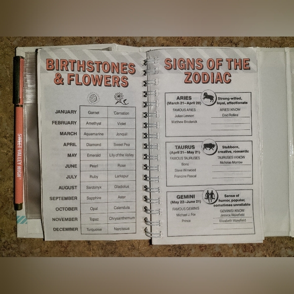 Sweet Valley High Datebook Plus 1989/1990 Address Book and Notepad Set - Picture 5 of 13